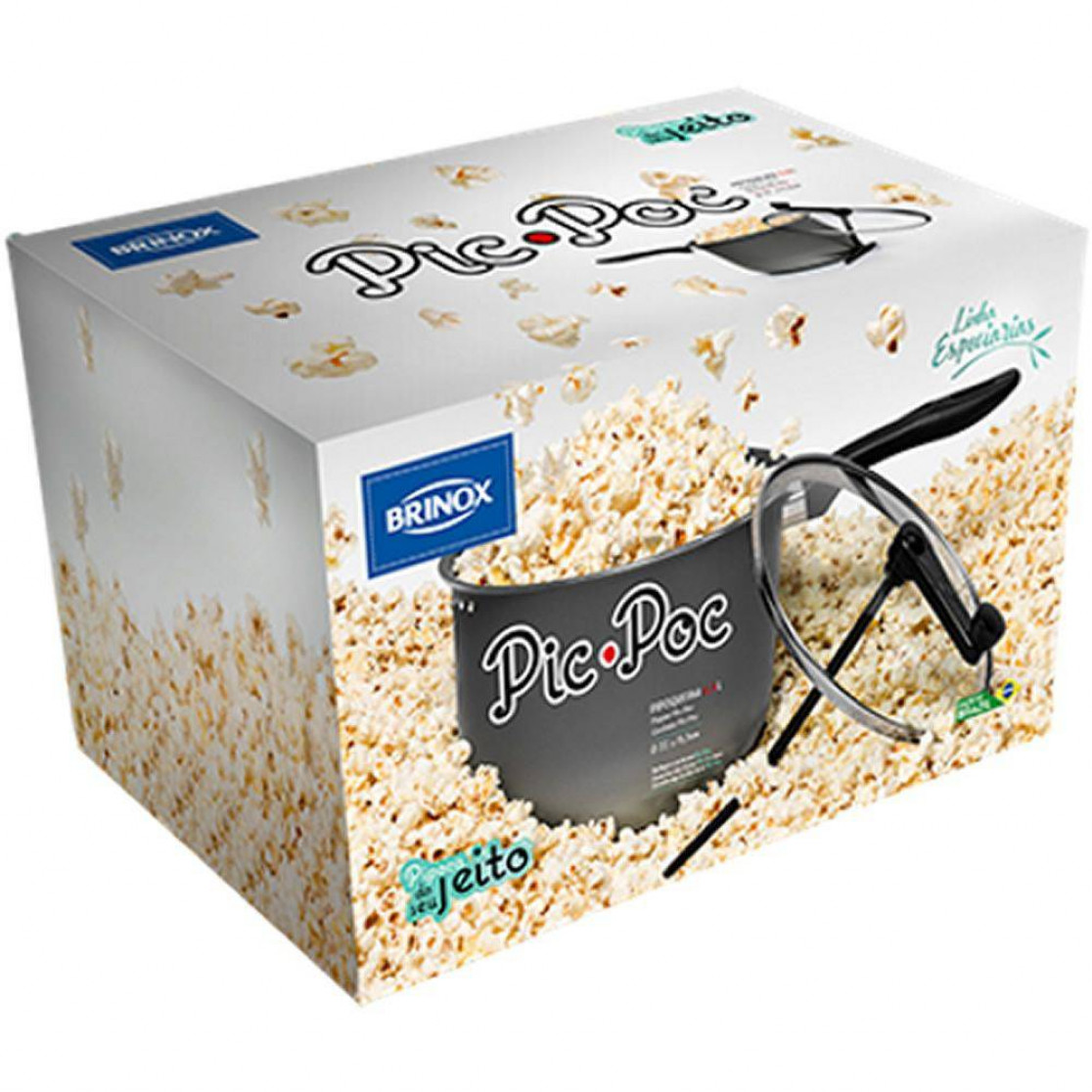 Pipoqueira 5,5 Litros Antiaderente Pic Poc Prata Brinox - 2