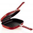 Panela Double Pan Grill Jumbo Vermelha Diamond Happycall