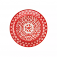 Jogo com 6 Pratos Rasos de Mesa 26 cm Floreal Renda Vermelho - Oxford