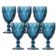 Jogo de Taças para Água Lyor Diamond Azul 325ml 6 peças Lyor