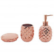 Conjunto Banheiro Abacaxi Saboneteira Ceramica Bronze Mimo
