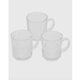 Conjunto 3 Canecas De Vidro Sortidas 175 Ml - Lyor