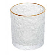 Kit 4 Copo Whisky Cristal Borda Dourada 340 Ml - Lyor