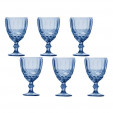 Conjunto com 06 Taças Agua Azul Elegance Class Home