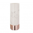 Vaso Decorativo em Cerâmica Marmorizada Branco/Rose Gold 25 cm - Mart
