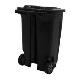Lixeira Tramontina T-Force 100L com Rodas em Polipropileno Preto