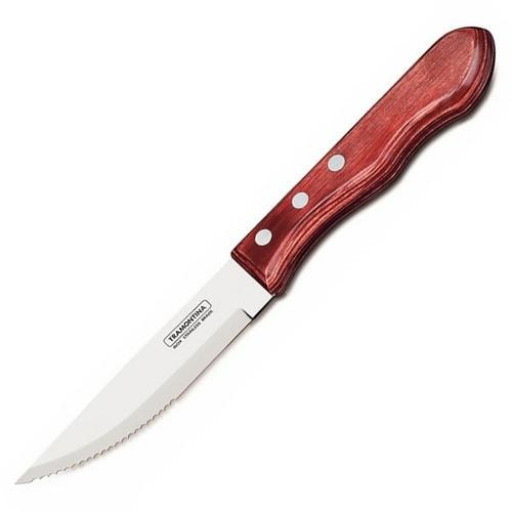 Faca para Churrasco Jumbo Tramontina com Lamina em Aço Inox e Cabo em Madeira Polywood Vermelho 5