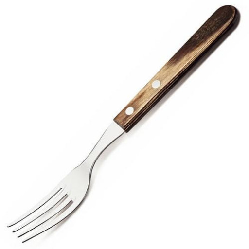 Garfo Jumbo Tramontina com Lamina em Aço Inox e Cabo em Madeira Polywood Castanho