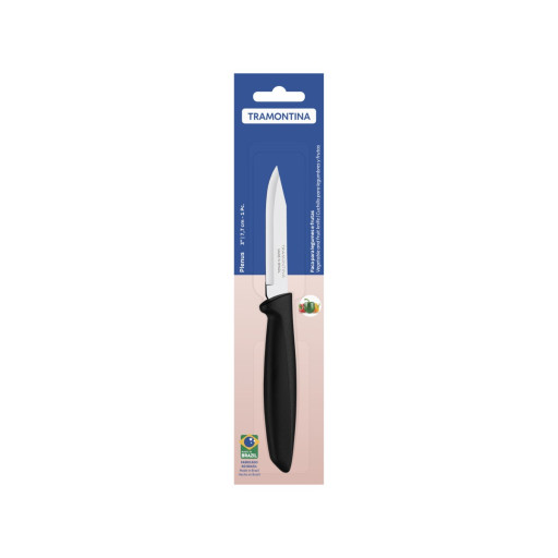 Faca para Legumes e Frutas Tramontina Plenus com Lamina em Aço Inox e Cabo de Polipropileno Preto 3