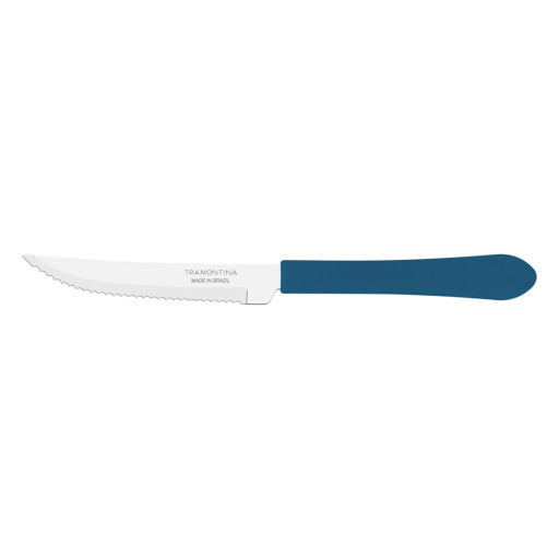 Faca para Churrasco Tramontina Leme com Lamina em Aço Inox e Cabo de Polipropileno Azul Oceano 4