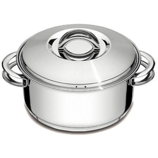 Caçarola Tramontina Solar Rasa em Aço Inox Fundo Triplo com Tampa e Alças 20 cm 2,9 L