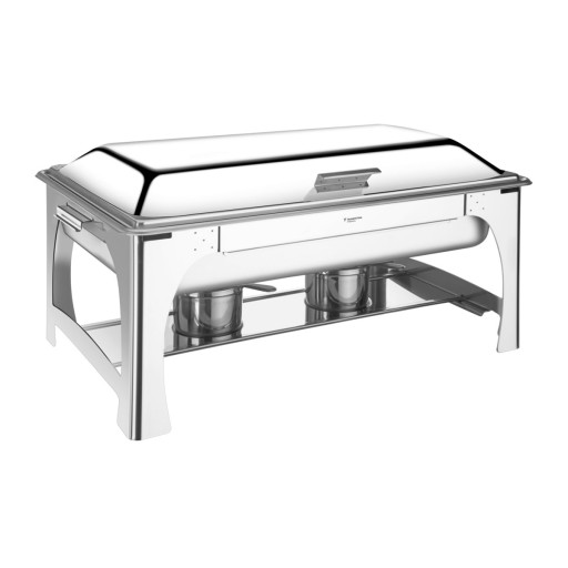 Rechaud Tramontina Retangular em Aço Inox Banho Maria Tampa Removivel com Fogareiro Cuba 1/1 9 L