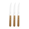 Conjunto de Facas para Churrasco Tramontina Dynamic com Laminas em Aço Inox e Cabos de Madeira Natural 3 Peças
