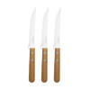 Conjunto de Facas para Churrasco Tramontina Dynamic com Laminas em Aço Inox e Cabos de Madeira Natural 3 Peças