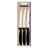 Conjunto de Facas para Churrasco Tramontina Ipanema com Laminas em Aço Inox e Cabos de Polipropileno Preto 3 Peças