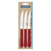 Conjunto de Facas para Churrasco Tramontina Leme com Lâminas em Aço Inox e Cabos de Polipropileno Vermelho 3 Peças