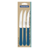 Conjunto de Facas para Churrasco Tramontina Leme com Laminas em Aço Inox e Cabos de Polipropileno Azul Oceano 3 Peças