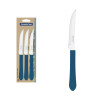Conjunto de Facas para Churrasco Tramontina Leme com Laminas em Aço Inox e Cabos de Polipropileno Azul Oceano 3 Peças