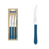 Conjunto de Facas para Churrasco Tramontina Leme com Laminas em Aço Inox e Cabos de Polipropileno Azul Oceano 3 Peças