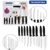 Kit com 3 Jogos De Facas 9 Peças Preto Tramontina Plenus