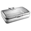 Rechaud Tramontina Banho Maria Retangular em Aço Inox com Tampa Basculante e Cuba 1/1 11,2 L