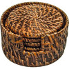 Porta Copos Bambu e Rattan Redondo - Mimo - 1