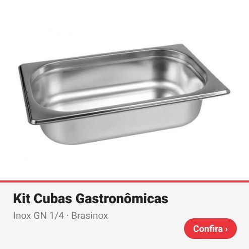 Kit Cubas Gastronômicas GN 1/4 Brasinox