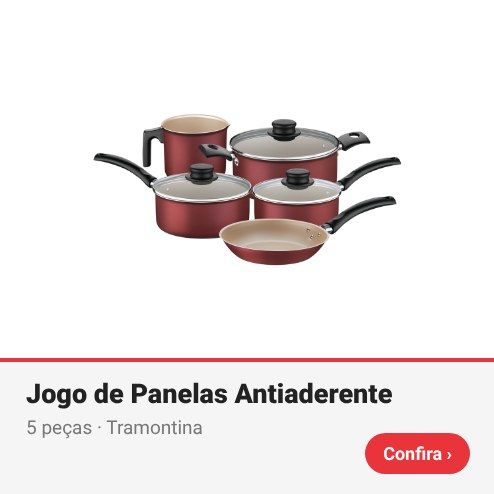 Jogo de Panelas Antiaderente 5 Peças Tramontina