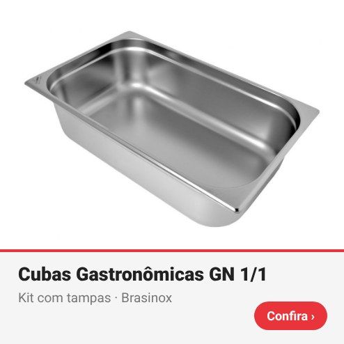 Kit Cubas Gastronômicas GN 1/1 Brasinox